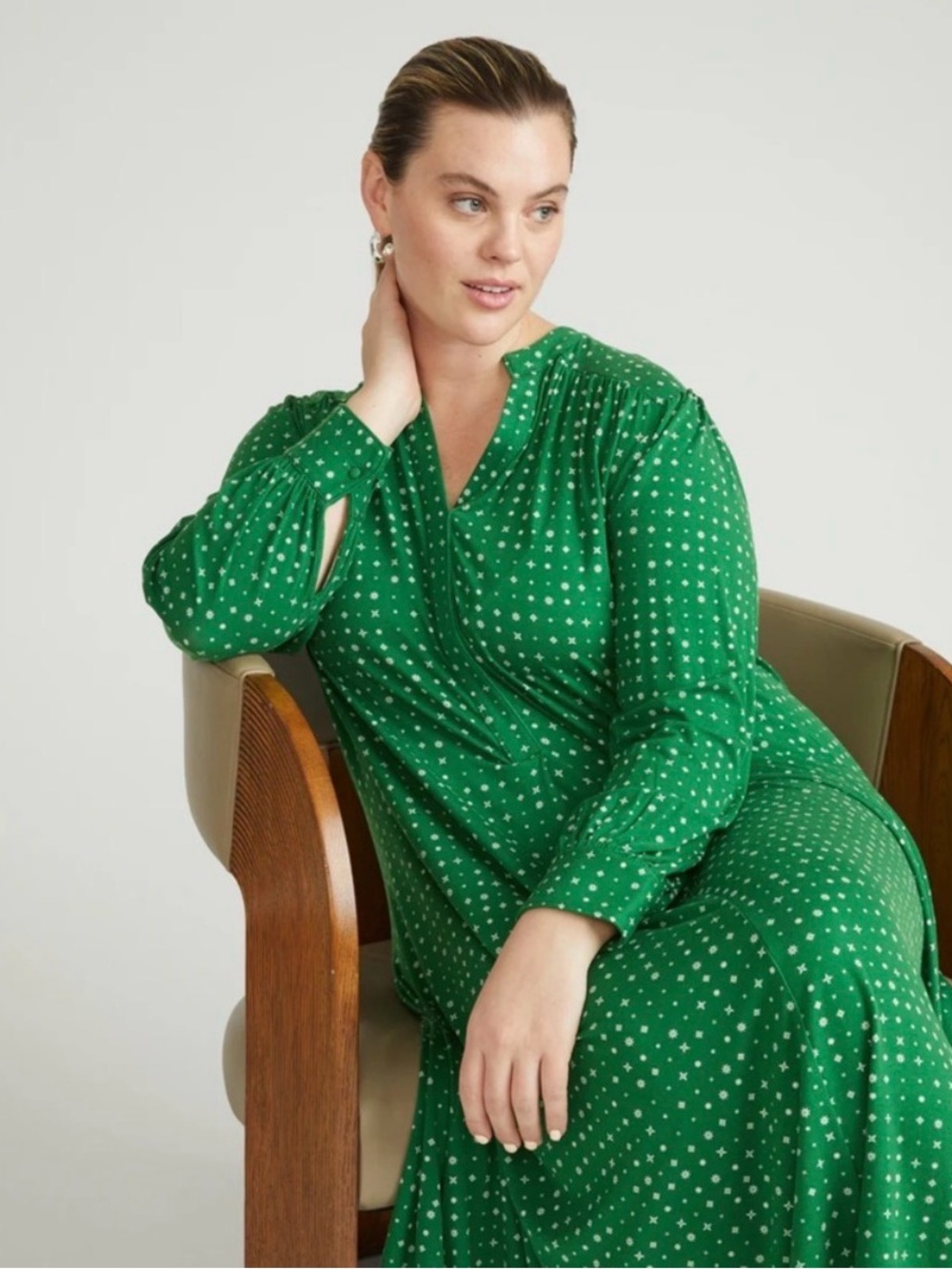 Universal Standard | New Galactic print green midi dress Women size 18/20 flowy